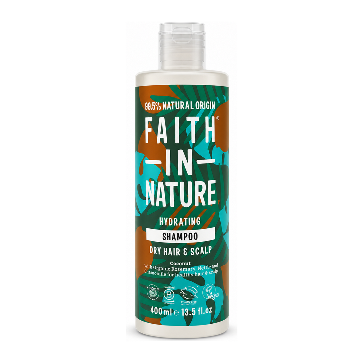Faith in Nature Coconut Shampoo by Faith in Nature Natural Beauty — front view showing product label and branding, studio product photo on white background
