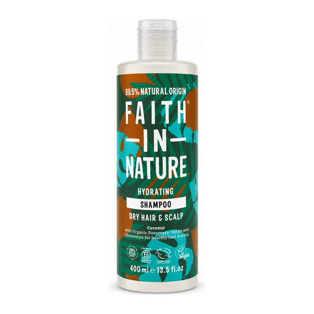 Faith in Nature Coconut Shampoo by Faith in Nature Natural Beauty — front view showing product label and branding, studio product photo on white background