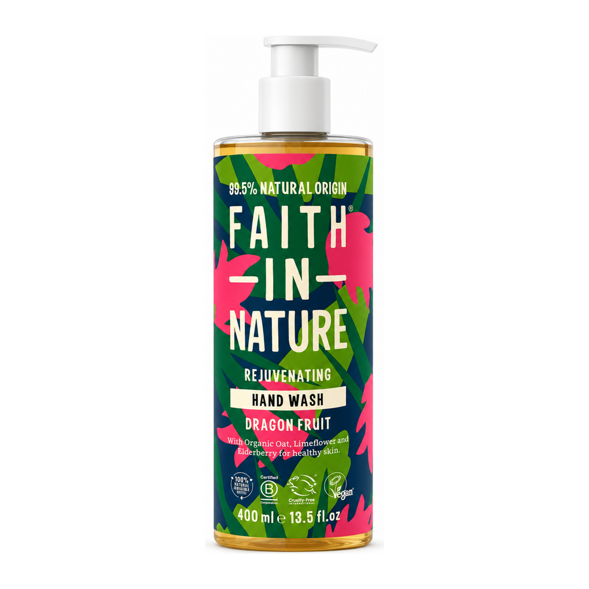 Faith in Nature Dragon Fruit Hand Wash by Faith In Nature Natural Beauty — front view showing product label and branding, studio product photo on white background