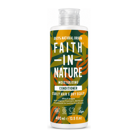 Faith in Nature Shea & Argan Conditioner by Faith In Nature Natural Beauty — front view showing product label and branding, studio product photo on white background