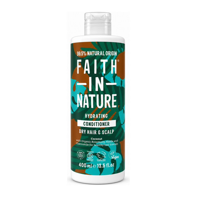 Faith in Nature Coconut Conditioner by Faith In Nature Natural Beauty — front view showing product label and branding, studio product photo on white background