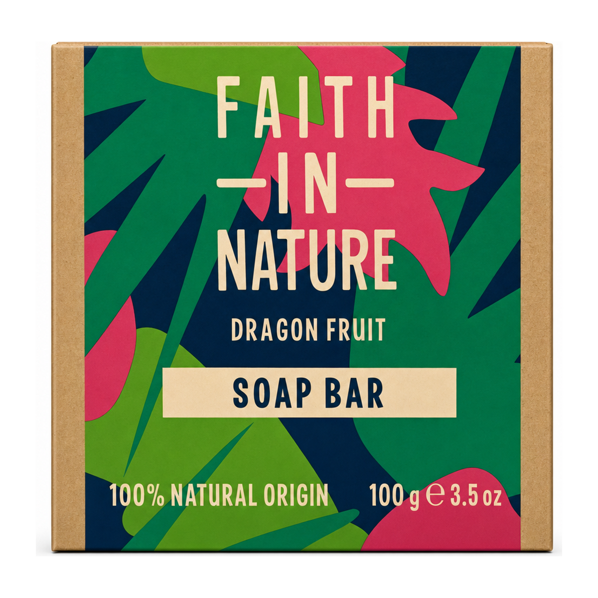 Faith in Nature Dragon Fruit Soap by Faith In Nature Natural Beauty — front view showing product label and branding, studio product photo on white background