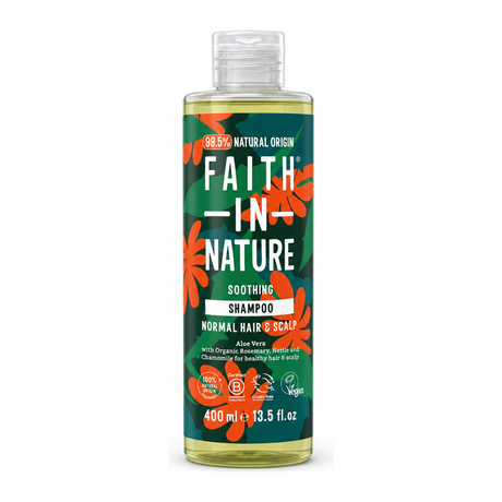 Faith in Nature Aloe Vera Shampoo by Faith In Nature Natural Beauty — front view showing product label and branding, studio product photo on white background