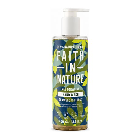 Faith in Nature Seaweed & Citrus Hand Wash by Faith In Nature Personal Care — front view showing product label and branding, studio product photo on white background