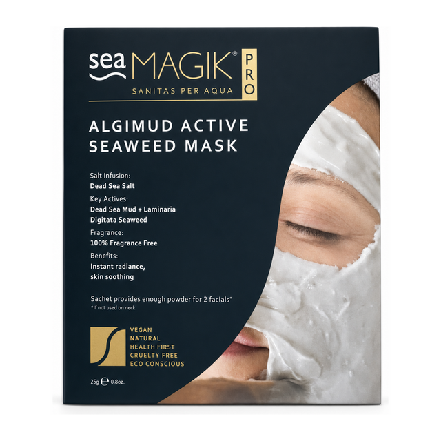 Dead Sea Spa Magik Algimud Active Seaweed Mask 25g by Sea Magik Natural Beauty — front view showing product label and branding, studio product photo on white background