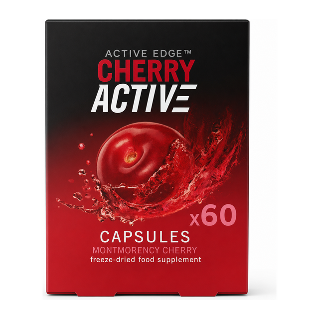 Active Edge CherryActive Capsules by Active Edge Natural Remedies — front view showing product label and branding, studio product photo on white background