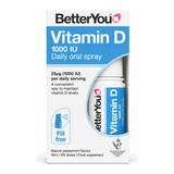 BetterYou D1000 Vitamin D Daily Oral Spray by BetterYou Natural Remedies — front view showing product label and branding, studio product photo on white background