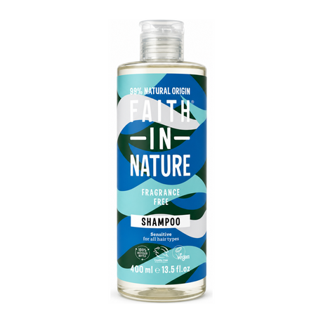 Faith in Nature Fragrance Free Shampoo by Faith in Nature Personal Care — front view showing product label and branding, studio product photo on white background