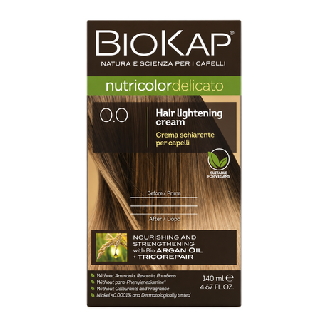 BioKap Hair Lightening Cream Permanent by BioKap Natural Beauty — front view showing product label and branding, studio product photo on white background