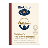 Biocare Children's Red Berry BioMelts - 28 Sachets by BioCare Natural Remedies — front view showing product label and branding, studio product photo on white background