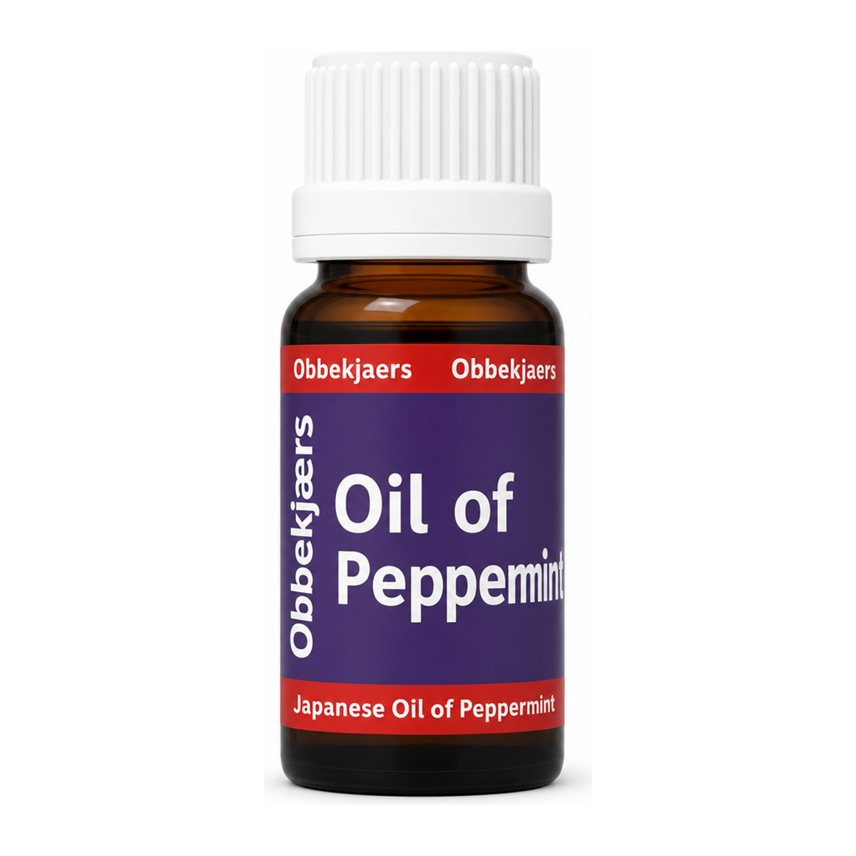 Obbekjaers Japanese Oil of Peppermint by Obbekjaers Lifestyle — front view showing product label and branding, studio product photo on white background