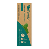 BioDenta Sensitive Toothpaste by BioDenta Natural Beauty — front view showing product label and branding, studio product photo on white background