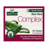 Aloe Pura Aloe Vera Gentle Action Complex 30 Tablets by Aloe Pura Natural Remedies — front view showing product label and branding, studio product photo on white background