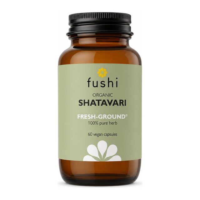 Fushi Wellbeing Shatavari Root Organic by Fushi Natural Remedies — front view showing product label and branding, studio product photo on white background