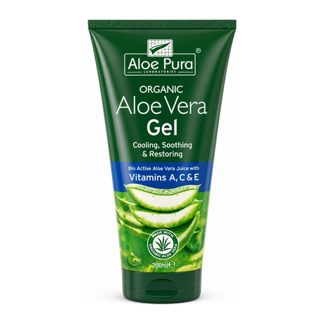 Aloe Pura Aloe Vera Gel & Vitamin AC & E by Aloe Pura Natural Beauty — front view showing product label and branding, studio product photo on white background