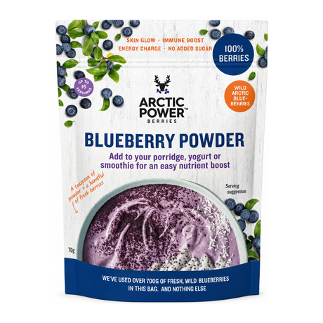 Arctic Power Berries 100% Blueberry Powder by Arctic Power Berries — front view showing product label and branding, studio product photo on white background