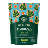 Aduna Moringa Superleaf Powder by Aduna Natural Remedies — front view showing product label and branding, studio product photo on white background