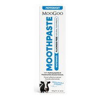 Moothpaste – Fluoride-Free toothpast 100g by MooGoo — front view showing product label and branding, studio product photo on white background