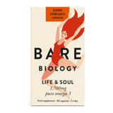 Bare Biology Life & Soul 1,700mg Pure Omega-3 60 by Bare Biology — front view showing product label and branding, studio product photo on white background