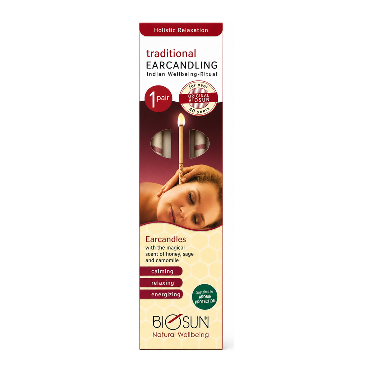 Biosun Traditional Earcandles 1 Pair by Biosun Lifestyle — front view showing product label and branding, studio product photo on white background