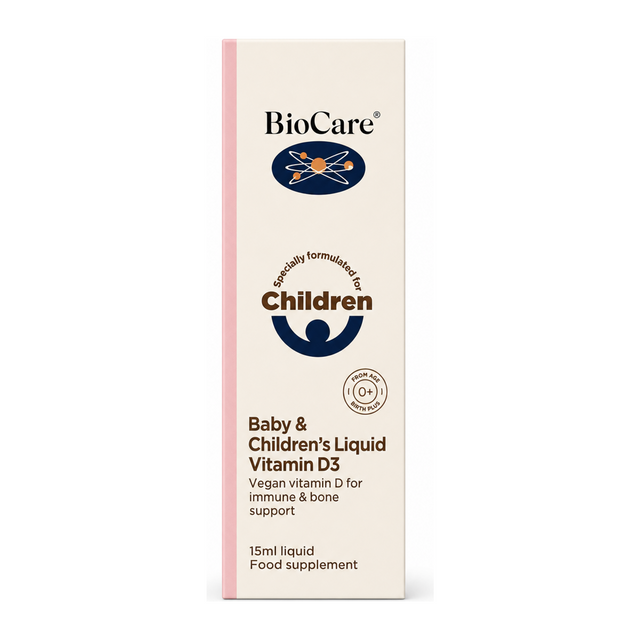 Biocare Baby & Children's Vitamin D3 by BioCare Natural Remedies — front view showing product label and branding, studio product photo on white background