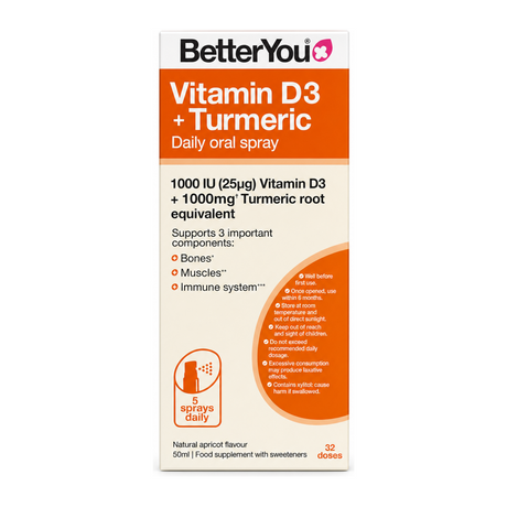 BetterYou BetterYou Turmeric + D3 by BetterYou Personal Care — front view showing product label and branding, studio product photo on white background