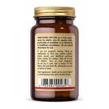Solgar Bromelain 500 mg — back view showing ingredients and product details, studio product photo on white background