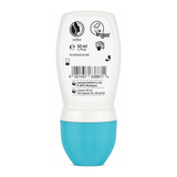 Lavera Basis Deodorant Roll On — back view showing ingredients and product details, studio product photo on white background