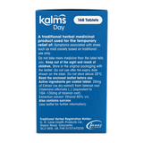Kalms Day 168s — back view showing ingredients and product details, studio product photo on white background