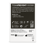 Toxaprevent Medi Plus Sachets — back view showing ingredients and product details, studio product photo on white background