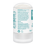 Salt Of the Earth Natural Travel Deodorant - 50 grams — back view showing ingredients and product details, studio product photo on white background