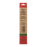 From Earth to Earth Bamboo Toothbrush Remarkable Red - Red Child 1 Unit — back view showing ingredients and product details, studio product photo on white background