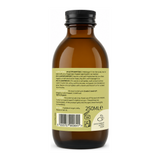 Fushi Wellbeing Castor Oil — back view showing ingredients and product details, studio product photo on white background