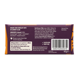 Ombar Almond Butter Filled Chocolate Bar — back view showing ingredients and product details, studio product photo on white background