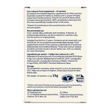 Optibac Probiotics For Babies & Children 10 sachets — back view showing ingredients and product details, studio product photo on white background