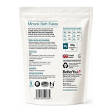 BetterYou Magnesium Flakes — back view showing ingredients and product details, studio product photo on white background