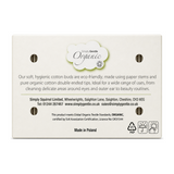 Simply Gentle Organic Cotton Buds 200's — back view showing ingredients and product details, studio product photo on white background