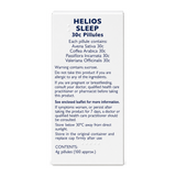 Helios Sleep — back view showing ingredients and product details, studio product photo on white background