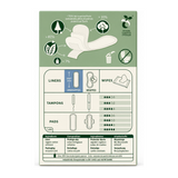 Natracare Mini Pantyliners x 30 — back view showing ingredients and product details, studio product photo on white background