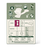 Natracare Natural Pantyliners Tanga x 30 — back view showing ingredients and product details, studio product photo on white background