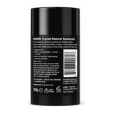Pitrok Crystal Natural Deodorant Stick — back view showing ingredients and product details, studio product photo on white background