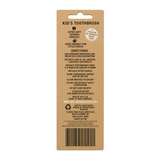 Jack N Jill Bio Toothbrush (TM) Compostable & Biodegradable Handle Bunny — back view showing ingredients and product details, studio product photo on white background
