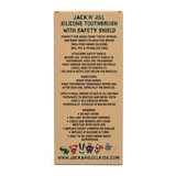 Jack N Jill Silicone Toothbrush 1-4 years — back view showing ingredients and product details, studio product photo on white background