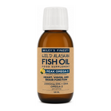 Wiley's Finest Peak Omega-3 Liquid — front view showing product label and branding, studio product photo on white background