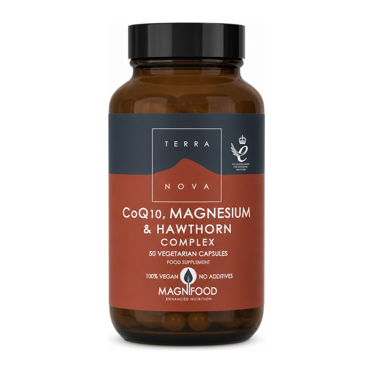 Terranova Co-Q-10, Magnesium & Hawthorn Complex — front view showing product label and branding, studio product photo on white background