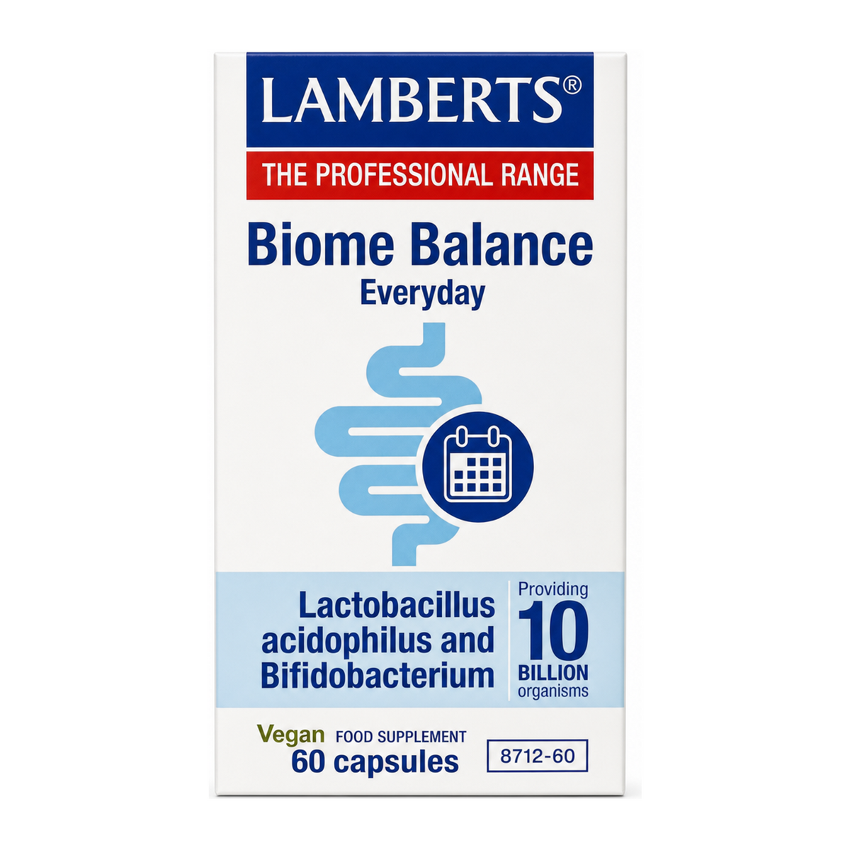 Lamberts Biome Balance Everyday — front view showing product label and branding, studio product photo on white background