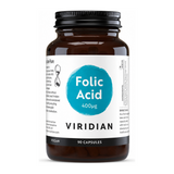 Viridian Folic Acid 400ug — front view showing product label and branding, studio product photo on white background