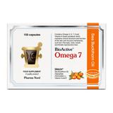 Omega 7 Sea Buckthorn Oil — front view showing product label and branding, studio product photo on white background