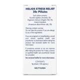 Helios Stress Relief 30c — back view showing ingredients and product details, studio product photo on white background