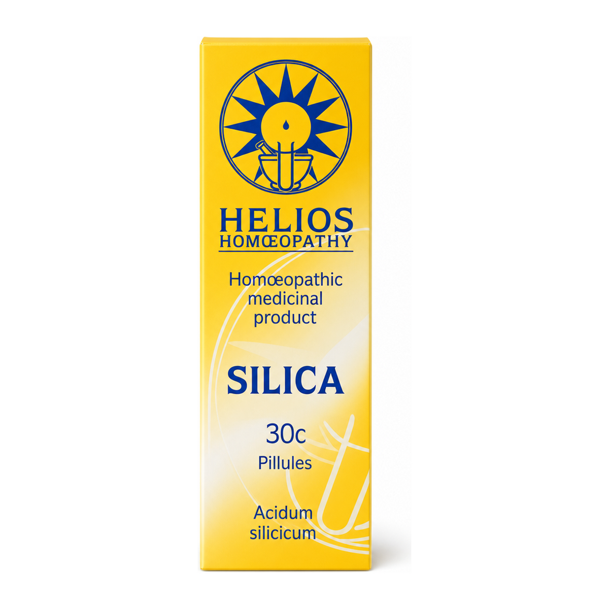 Helios Silica 30c — front view showing product label and branding, studio product photo on white background